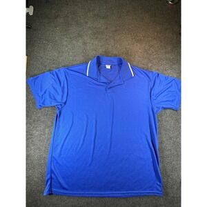 A4 Mens Performance Mesh Polo Shirt Royal Blue White Tipped Collar N3173 4XL USA